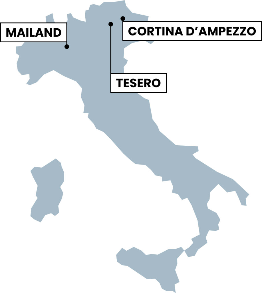Karte mit den Austragungsorten der Paralympischen Spiele 2026